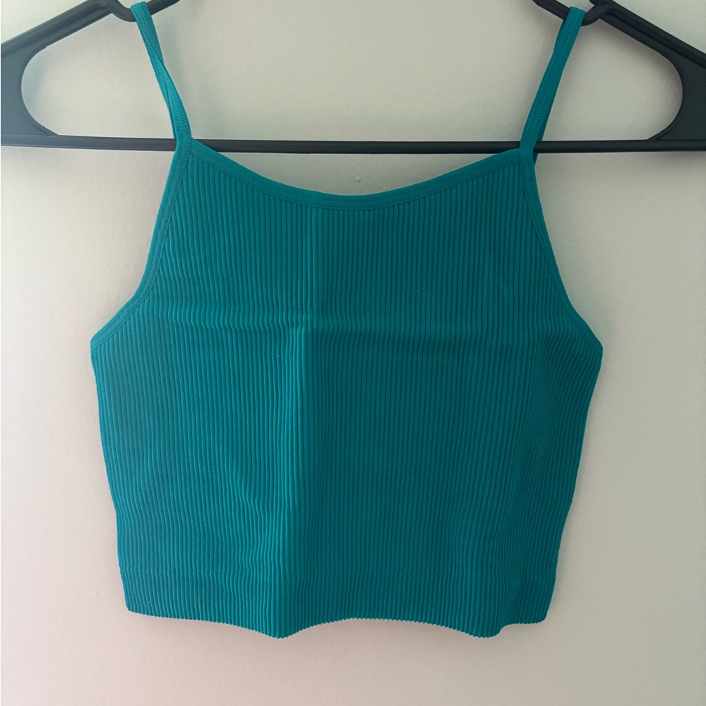 Teal Ribbed Tank Top